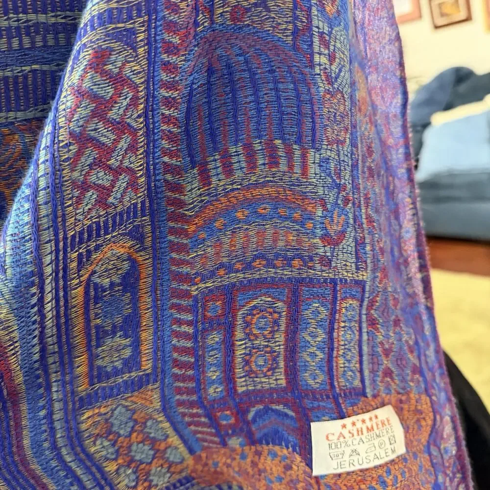 Jerusalem 100% Cashmere Pashmina Scarf Mosque Art Shawl Winter Gift 70x27